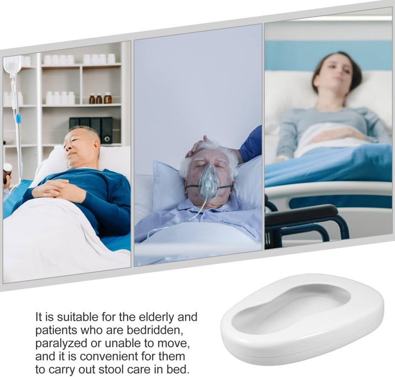PACKOVE Enamel Bedpans for Elderly and Bedridden Patients Portable Bedside Toilets for Men and Women and Easy Access for Nighttime Use - Image 5